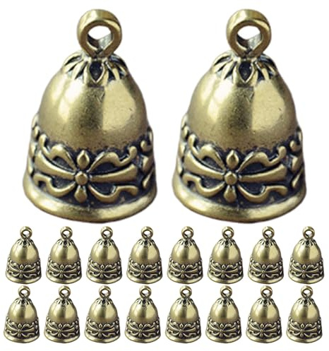 Ciieeo 20 campanellini in bronzo vintage, campanelli in ottone antico per cani, gatti, animali domestici, decorazioni per porte di casa, decorazioni natalizie e artigianato fai da te