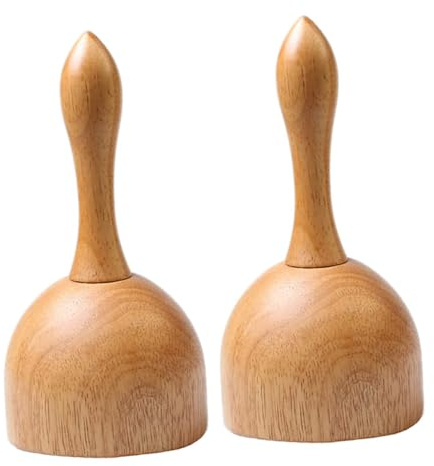 CLISPEED Masajeador en Forma de Copa de Madera 2 Piezas Kit de Ventosas Portátil Herramienta Gua Sha para Masajes Corporales Relajantes en Cuello Espalda y Cuerpo Uso Doméstico