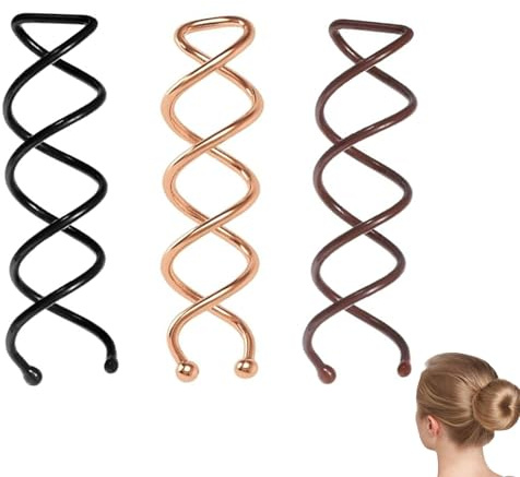 30 stycken spiralhårnålar i 3 färger – franska roterande hårklämmor för gör-det-själv-hårstyling, lämpliga för fint, tjockt och långt hår, perfekt för flickor och kvinnor
