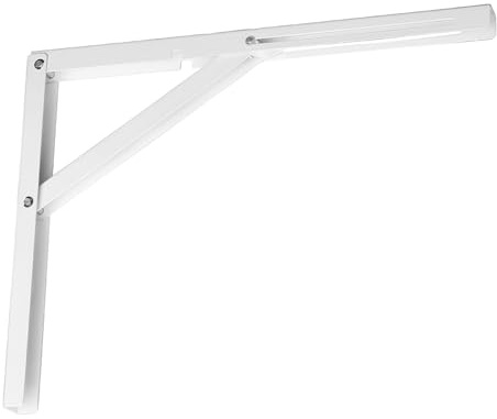 cyclingcolors 1x Equerre étagère console pliante murale rabattable escamotable bras 400 mm table tablette appoint meuble support 50 Kg, blanc