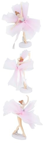 Hemobllo 3 Satz Ballerina Kuchenaufsätze aus Kunststoff Weiße und Rosa Tortendekoration für Mädchen Geburtstagsparty und Party Zubehör