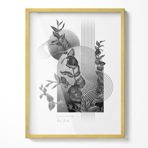 Generisch Posterrahmen 60x80 cm Gold Kunststoffrahmen Moderne Wandkunst Wanddeko Schlafzimmer Für Poster und Bilder Acrylglas Bruchsicheres