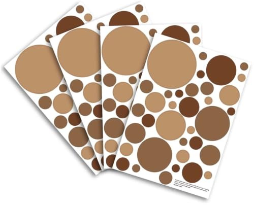 MUNZE Cerchi Luminosi Cameretta 140 Pezzi Standard Marrone Adesivi Parete Cerchi Punti