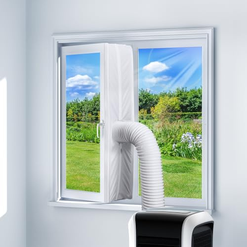 Joint de fenêtre de 400 cm pour climatiseur mobile et sèche-linge à évacuation, climatisation, joint de fenêtre sans perçage pour tuyau d'évacuation, fenêtre basculante, fenêtre de toit