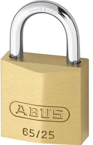 ABUS Vorhängeschloss Messing 65/25 gl.-254 - gleichschließend - Kofferschloss - Schlosskörper aus massivem Messing - gehärteter Stahlbügel - ABUS-Sicherheitslevel 3 | Schließung 254 – massiver Messing-Schlosskörper, gehärteter Stahlbügel mit NANO PROTECT, Präzisions-Stiftzylinder