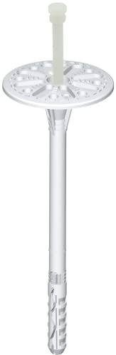 KLIMAS Cheville d'isolation à Frapper avec Clou Plastique - Faible Profondeur ancrage 10 x 140 - Boîte de 200 - Cheville Fixation