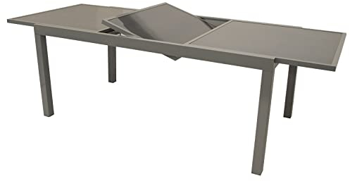 DEGAMO Ausziehtisch PISA 140/200x90cm, Aluminium + Glas