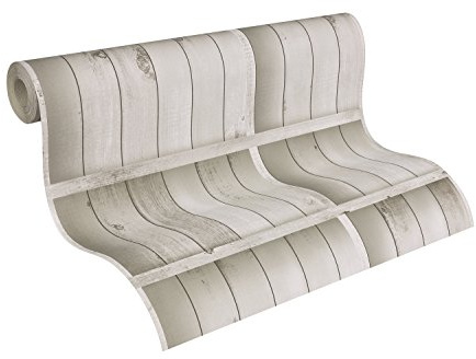 A.S. Création Papiertapete Dekora Natur, Mustertapete in Holzoptik, beige, braun, creme, 959492