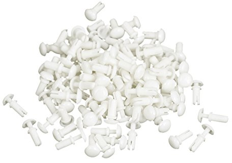 uxcell a15073000ux1050 Panel 5mm Head Dia Nylon Push Clips Fasteners Rivets White 100Pcs
