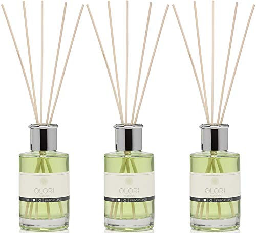OLORI < 3er Sparpack > 600ml (200ml je Flasche) - natürlicher Raumduft Diffuser in der Sorte Minze
