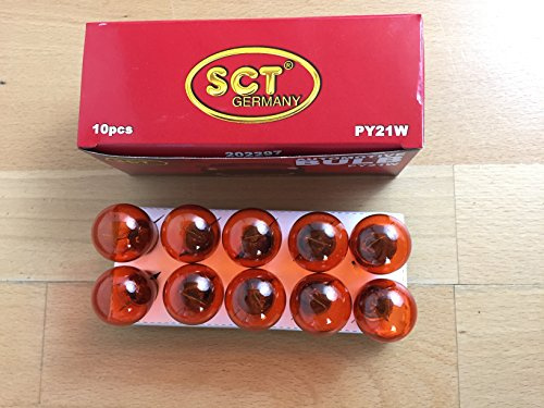 10 x SCT GERMANY PY21W LAMPE 12V 21W BAU15s BLINKERLAMPE ORANGE BA15s LAMP BULB