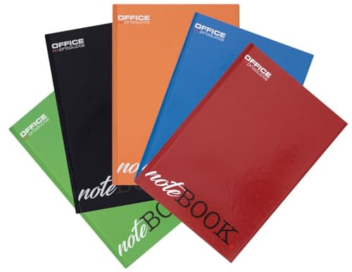 OFFICE PRODUCTS Notizbuch A4 kariert Hardcover 1 Stück/ 96 Blatt/Notizblöcke Notebook Journal Tagebuch Schreibblock Schulheft/Einband Mischung aus Farben - farbig sortiert, keine Farbauswahl