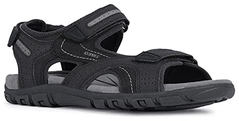 Geox Uomo Sandal Strada D, Sandali Uomo, Nero Grigio Black Stone, 40 EU