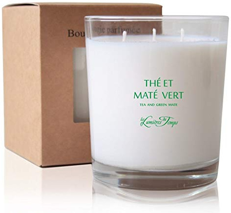 Les Lumières du Temps Bougie végétale 350g - 3 mèches - Thé et maté Vert