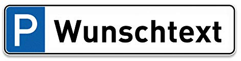 printplanet® Parkplatzschild personalisiert – Alu-Dibond 300×75 mm – mit Text/Kennzeichen – Wetterfest
