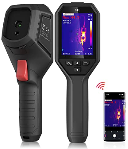 HIKMICRO B1L 160 x 120 Termocamera con risoluzione IR con WiFi, frequenza di aggiornamento 25 Hz, schermo LCD da 3,2, termocamera a infrarossi da 19200 pixel con allarme per alta temperatura