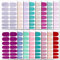 16 Feuilles 224pcs Autocollants pour Ongle Nail Sticker Auto-adhésifs avec Couverture Complète Transfert Pochoir Ongles Nails Wraps Stickers Décoration DIY Accessoire de Manucure pour Femmes Filles