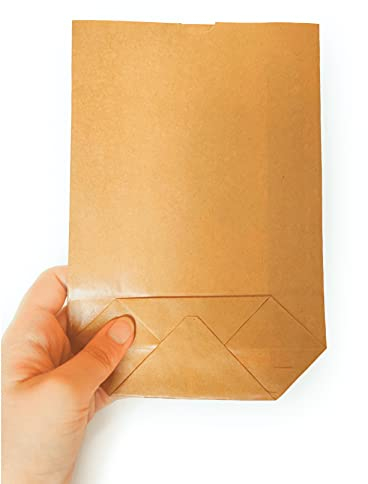 24 Kraftpapiertüten Papierbeutel kleine Tüten Papiertüten braune Kreuzbodenbeutel 14 x 22 x 5,5 cm Geschenktüte Tüten für Adventskalender