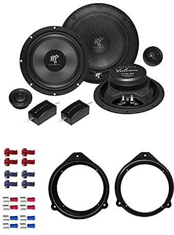 Hifonics VX 6.2E Lautsprecher mit Einbauset kompatibel mit Audi A3 (8PA) 5-Türer 2004-2012 Türen vorne/hinten 400 Watt 165mm 2 Wege Kompo