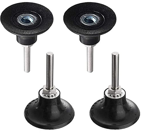 Mesee 4Pcs Plateaux de Polissage 50mm Disc Pad Support de Disque Abrasif de Ponçage Mandrin Polissage avec Tige de 1/4 '' Porte-Disque Rondes à Verrouillage Changement Rapide pour Outil Rotatif