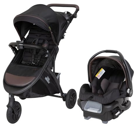 Baby Trend Tango Pro Baby Stroller with Ally 35 Infant Car Seat, Adjustable Canopy, Storage Basket & Cup Holders, Uptown Brown – Lightweight & Foldable Travel System for Toddlers & Infants