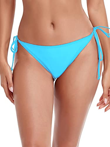 RELLECIGA Women's Sky Blue Tie Side Bikini Bottom Size Medium