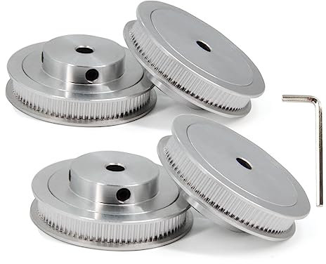 Yeebyee 4 Stück 2GT Riemenscheibe 80 Zähne 6mm Bohrung 80T Zahnriemenscheibe Synchronrad Aluminium für Breite 6mm Riemen 3D-Drucker Teile