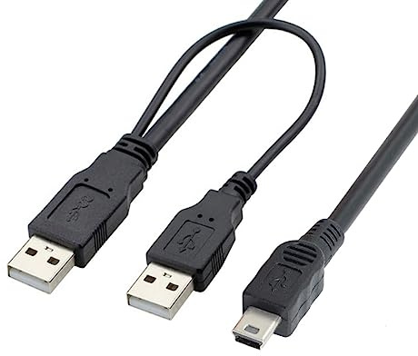 chenyang USB 2.0 auf Mini USB 5Pin Datenkabel mit extra Stromkabel für Festplatte