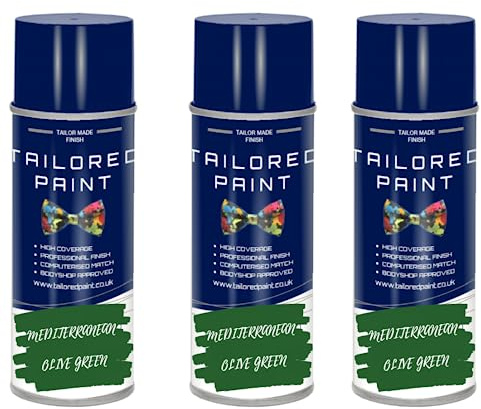 Skräddarsydd färg Dead Plant Reviver Aerosolfärg grönt lövverk – ger döda buskar, häckar, lådor ett andra liv (3, Medelhavs olivgrön)