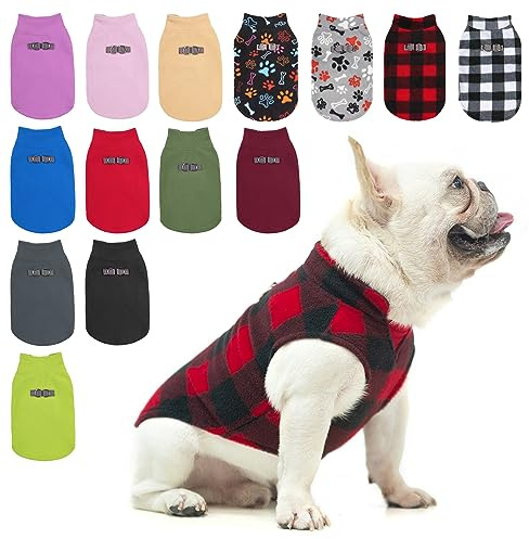 BEAUTYZOO Dog Fleece Vest Sweater Winter Jacket for Small and Medium Dogs with D-Ring Leash Cold Weather Coat Hoodie for XS S M Dogs Boy or Girls