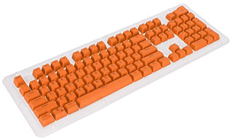 PBT Keycaps 106 Keys, 2 Color Injection Molding OEM Height Light Transmission Custom Keycaps for Mechanical Keyboard (Orange)