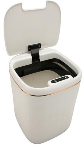 Poubelle Intelligente Sans Contact 20L, Grande Capacité Rechargeable, Capteur de Mouvement avec Couvercle, Pour Cuisine Salle de Bain Chambre