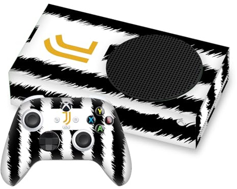 Head Case Designs Offizielle Juventus Football Club Home 2023/24 Match Kit Vinyl Haut Gaming Aufkleber Abziehbild Abdeckung kompatibel mit Xbox Series S Console and Controller Bundle