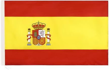 LEIVESTE - Spanische Flagge, wetterfest, mit Schlaufe für den Stab der spanischen Flagge, 60 x 90 cm.