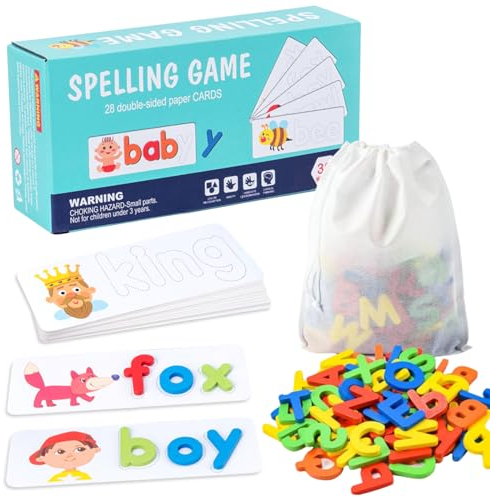 Montessori Spielzeug ab 3 Jahre, Buchstaben Lernen Lernspiele, Holzpuzzle Buchstaben Montessori, Montessori Steckpuzzle Holz, Vorschulspielzeug, Einschulung Geschenk für Jungen Mädchen