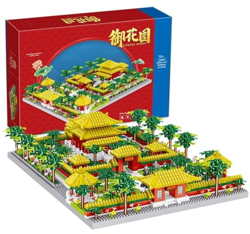 Tirff Modular Haus Bausteine, 3334 Klemmbausteine Kaiserlicher Garten Bausatz, Klassischer chinesischer Mini-Garten Bauklötze, Nicht Kompatibel mit Großen Marken