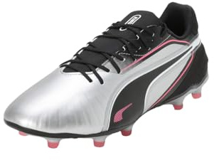 PUMA King Match FG/AG, Unisex Fussballschuh, PUMA Silver-PUMA Black-Sun Struck-PUMA White,