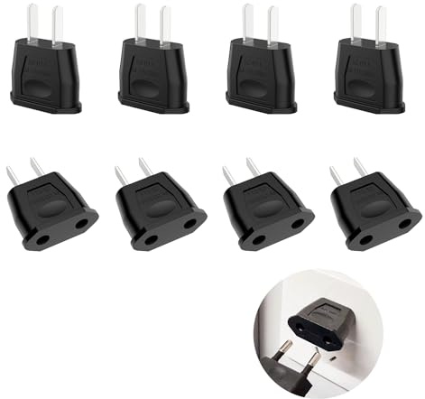 OMIGA 8 Stück Reiseadapter USA Kupferkern Adapter USA Reiseadapter Japan EU | US Steckdosenadapter Deutschland auf Kanada Japan Kolumbien Mexiko Universaladapter (Schwarz)