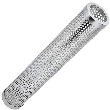 HERCHR Tubo Ahumador De Pellets para Asar A La Parrilla, Tubo Ahumador De Acero Inoxidable, Generador De Humo De Barbacoa Estable Perforado para Parrilla Eléctrica De Carbón De Gas(Round)