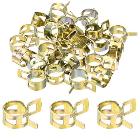 sourcing map ID 12mm 1/2inch Fuel Line Hose Clips, Pipe Clamps,Spring Hose Clamp,Low Pressure Air Clamp, Water Pipe Air Tube Vacuum Hose Clamp Fastener,Pack of 30