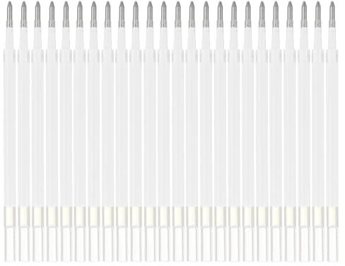PATIKIL Gelstift-Nachfüllungen, 24 Stück 0,8 mm mittlere Spitze Pastellfarben Gel-Tintenstift-Nachfüllungen für einziehbare Klickstifte zum Schreiben, Zeichnen, Kritzeln im Büro, Weiß