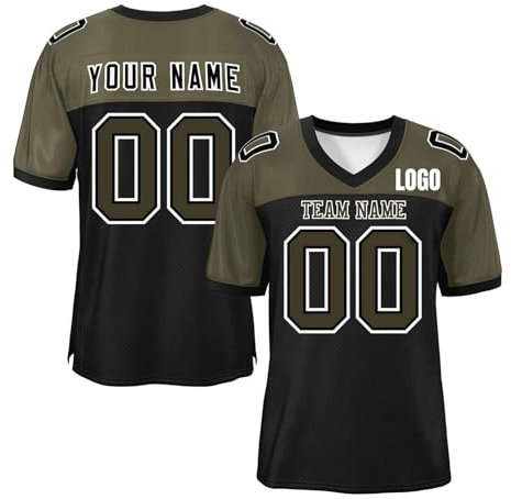 Generisch Personalisiert Herren Sporthemden Rugby Trikot Atmungsaktiv T-Shirt Schnelltrocknend American Football Trikot Individuelles Fußball Trikot Kurzarm Trikot Männer Damen Black Friday Angebote