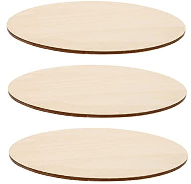 IWOWHERO 3 Stück Runde Unbemalte Holzscheiben Zum Selbermachen Und Bemalen Holzplatten Für Diy Handwerk Und Malerei Naturmaterial Für Kreative Anwendungen