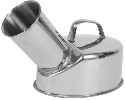 Urinoir portable pour hommes 1, 2 L bouteilles de pipi en acier inoxydable pour hommes avec une bouteille d'urine réutilisable lavable pour extérieur, conduite, patient alité