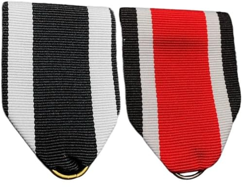 Glixoft 2 Stück Deutsches Kreuz-medaillenband, Eisernes Deutsches Militär-auszeichnungsnadel-DIY-zubehör, Gewebtes Ersatzband Für Medaillen, Abzeichen, Sammlerstücke