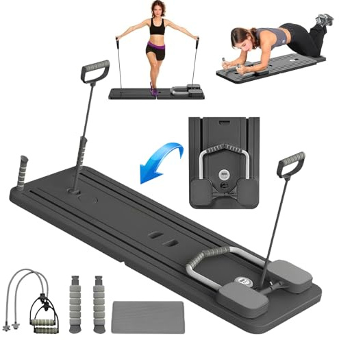 Pilates Reformer Machine Set & Pilates Board Equipment for Home | Pilates Board Upgraded Ab Roller Board, Multifunctional Pilates Reformer Board Set, Automatic Rebound Training Board