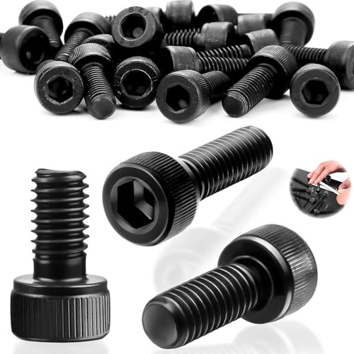 SWTYExt 25 Stk Zylinderschrauben M8x10mm Innensechskant Schrauben Schwarz | M8 Zylinderkopfschrauben, DIN 912, Inbusschrauben, Kohlenstoffstahl, Gewindeschrauben, Sechskantschrauben, für Reparieren
