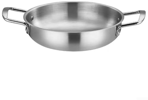 Pot à soupe multifonction en acier inoxydable de 18 cm pour ramen et repas chauds avec poignées sécurisées (argenté)