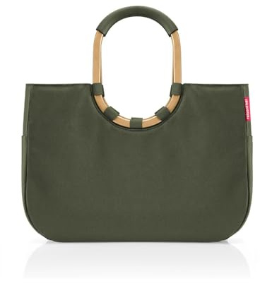 reisenthel loopshopper L forest gold – Stabile Tasche mit praktischen Fächern aus recycelten PET-Flaschen – Charmantes und wasserabweisendes Design