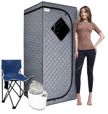 Sauna portatif for tente de sauna à vapeur à la maison, tente de chauffa de sauna personnel, télécommande de chaise incluse for le sauna à la maison,Séances de sauna à domicile